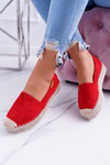 červené posuvné Semišové espadrille Mariako