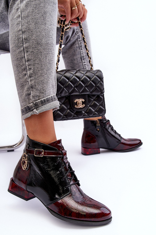 Dámske kožené topánky Maciejka 5743a-23 Burgundsko