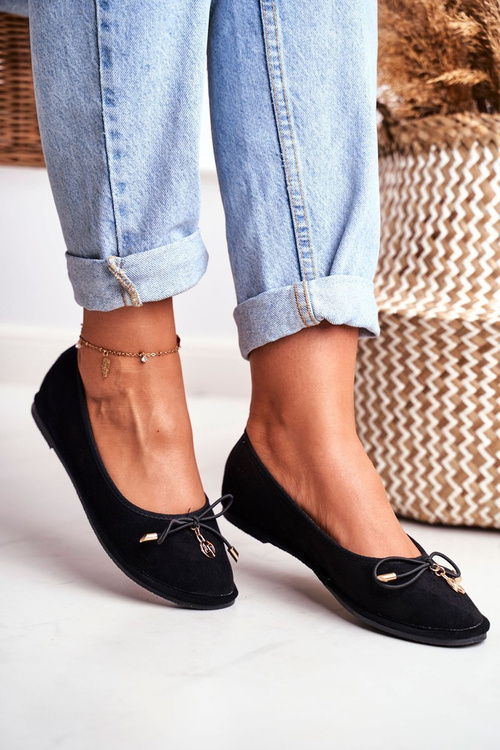 Dámské Baleríny Lu Boo Semiš Černé Layla