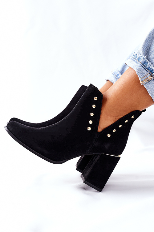 Semišové Boty S Výřezy Lewski Černé 3075