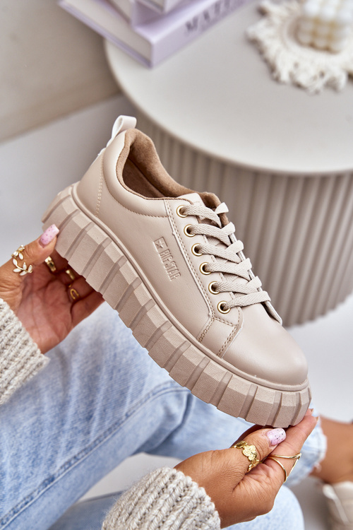 Zateplené dámské sneakersy Big Star MM274618 béžové