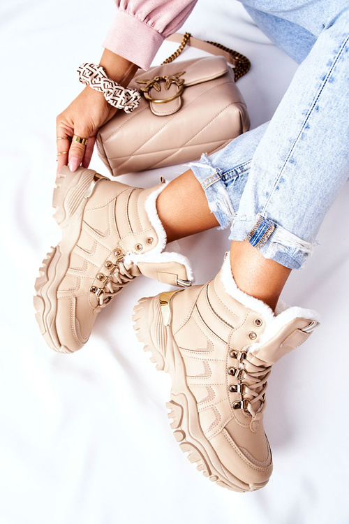 Dámské Kotníkové Boty zateplené Béžové Hareshaw