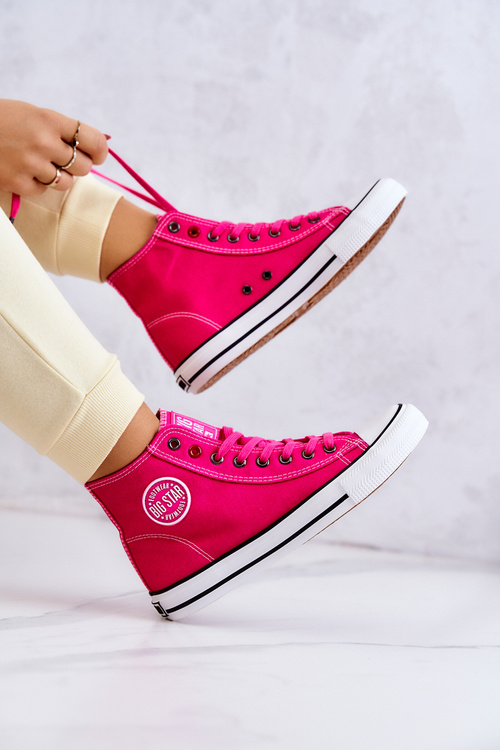 Dámske vysoké tenisky Veľká hviezda JJ274210 Fuchsia