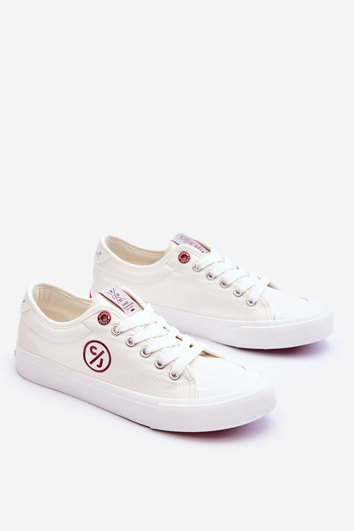 Dámske materiálne tenisky krížové džínsy LL2R4043 biele