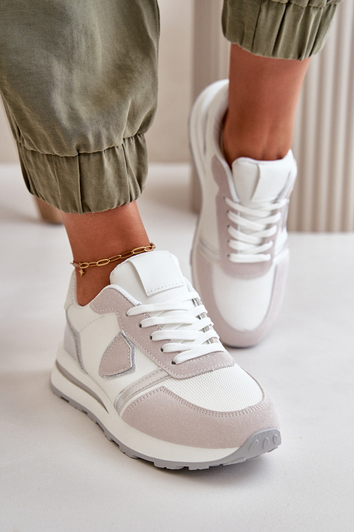 Dámské Tenisky S Leskem Bílé Velaniela