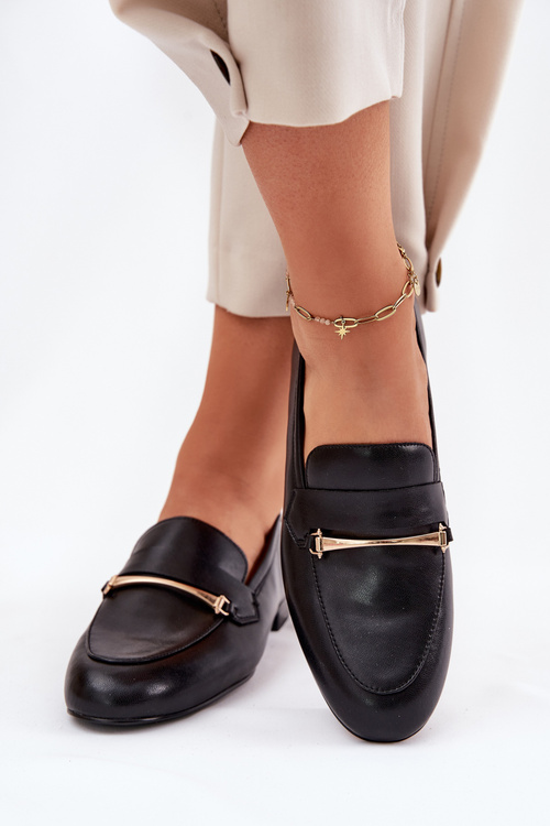 Kožené Polobotky Mokasiny Dámské Maciejka K6809-01 Černé