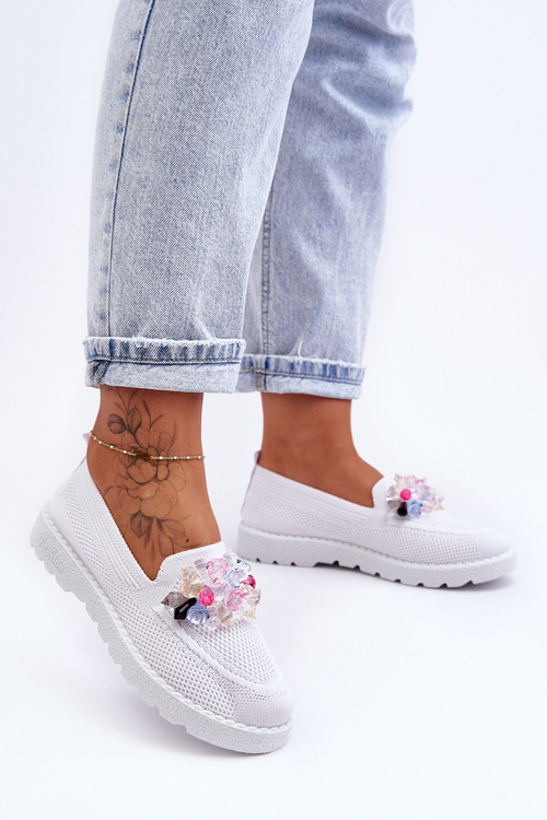 Dámske tenisky pre pedané s ozdobou biely Taylor