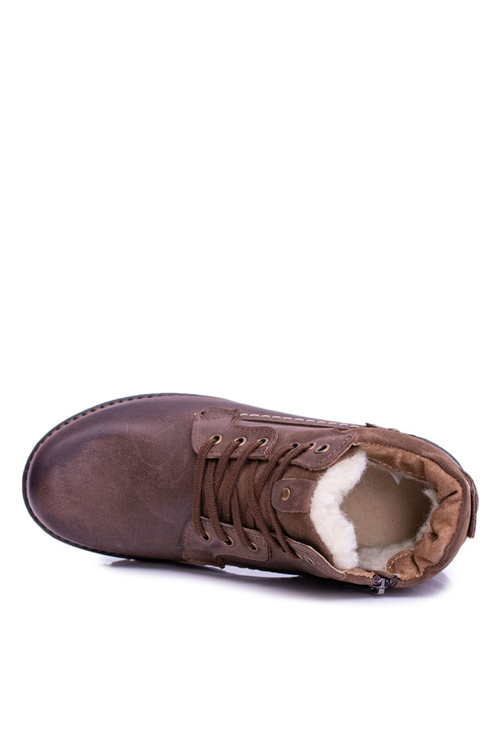 Pánske a mládežnícke topánky hnedé izolované fleece 885 fleece