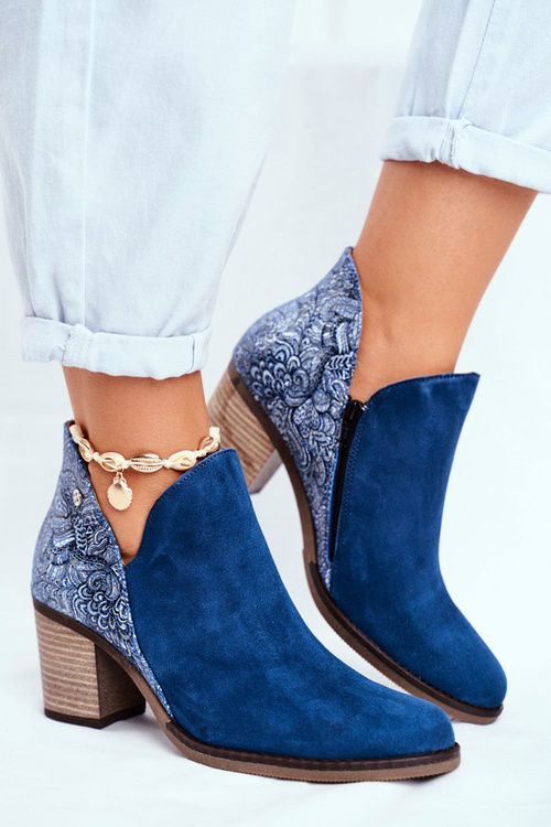 Dámske kožené topánky na Post Maciejka Navy 04492-17