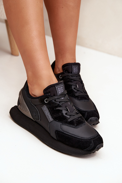 Kožené Dámské Tenisky Big Star OO274562 Hi-Poly System Černé