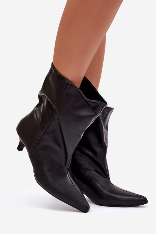 Vklouznutí Dámské Kotníkové Boty S Volnou Špičkou Černé Jessalia