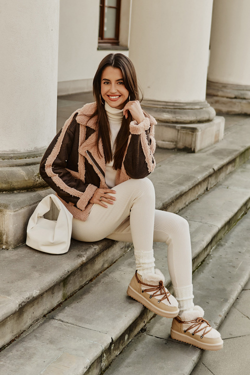 Nízké Sněhule Na Platformě S Kožešinou D.Franklin Béžové DFSH370011