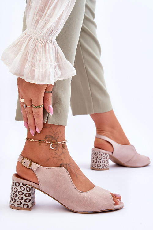 Dámske semišové sandále na The Maciejka Post 05870-04 béžová