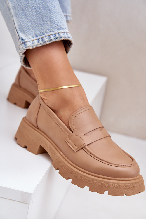 Dámske Mokasíny Z Eko Kože Béžové Sendall