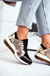 Kožené Klínové Tenisky Sneakers Zlaté Nicole 2465
