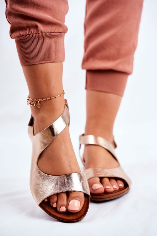 Dámska Laura Messi 1116 Kožená zlatá vollare