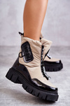 Ženské izolované snehové topánky pre béžovú a čiernu maritu
