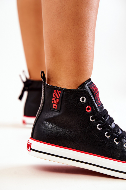 High Leather tenisky veľká hviezda JJ274131 čierna