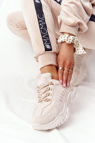 Dámské Sneakersy Na Velké Podrážce Béžové Good Mood