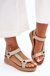 Kožené sandále Maciejka L5186-09 Green-Beige