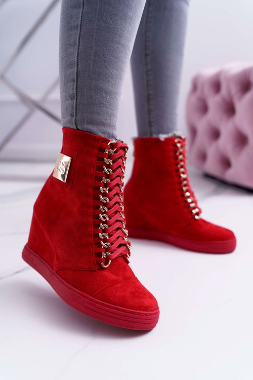Dámske tenisky Lu Boo s reťazami Suede Red Monica