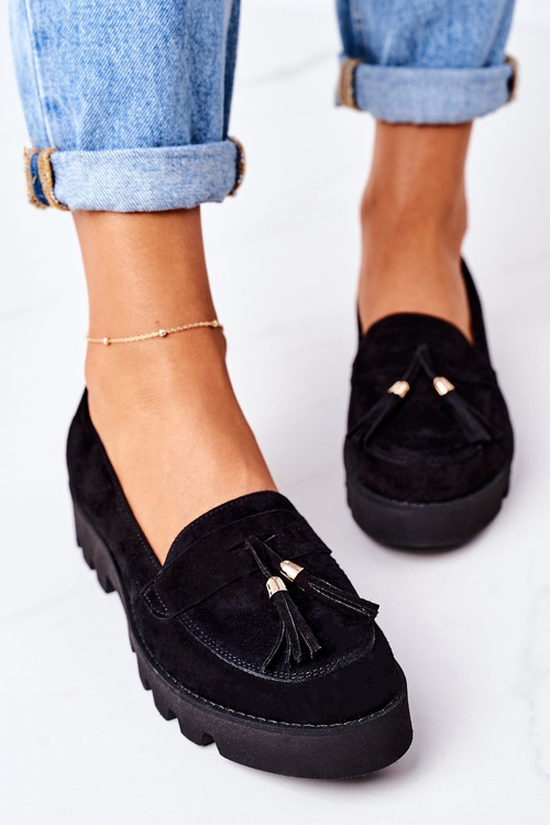 Semišové Mokasiny Lewski Shoes 3053 Černé