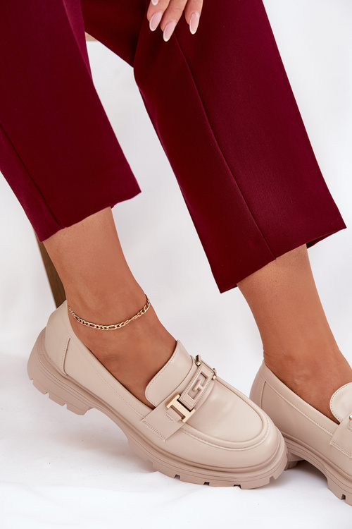 Dámské Mokasíny Z Eko Kůže Béžové Lomnela