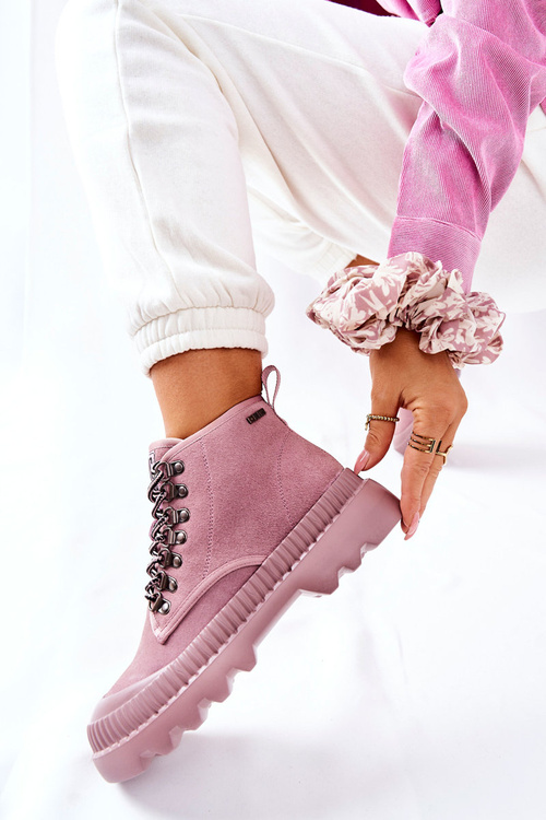 Kožené Turistické Boty Big Star II274367 Růžové