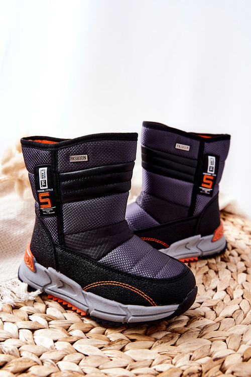 Detský izolovaný vysoký snehový topánky Black Leoth