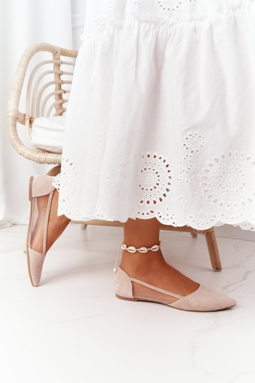 Baleríny v Spitz s mriežkou béžovou melania