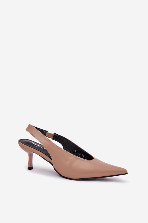 Lodičky S Otevřenou Patou Eko Kůže Tmavě Béžové Aricandia