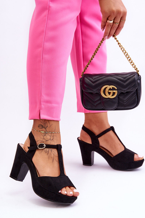 Čierne sandále Felicia Suede Heels