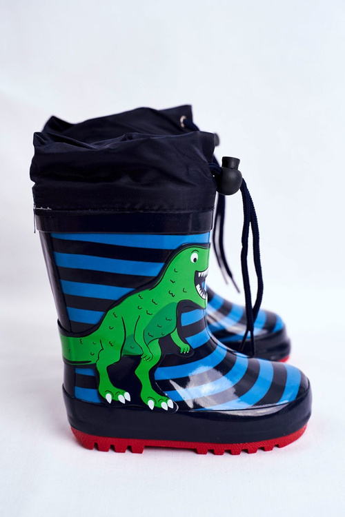 Détské gumáky tmavě modré Dinosaurus Mordeso