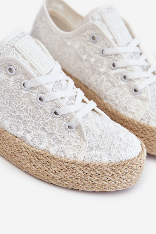 Dámské tenisky na platformě Big Star Braided LL274199 Bíle