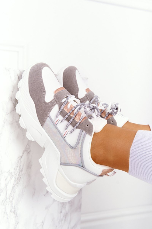 Dámské Sneakersy Na Masivní Podrážce Bílé Power