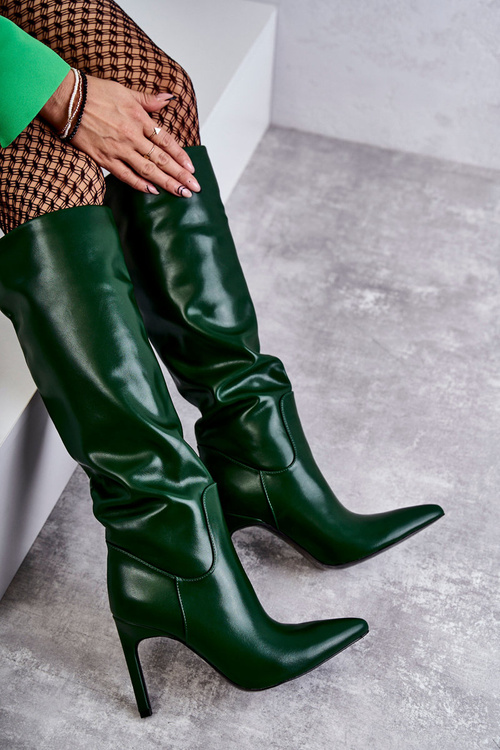 Kožené topánky na zelenom kolíku Rissa