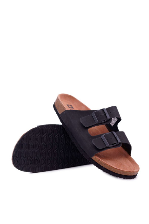 Pánske žabky s veľkou hviezdou Black DD174605 pracky