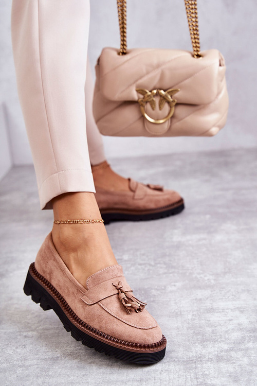 Dámske semišové topánky na platforme Beige Unni