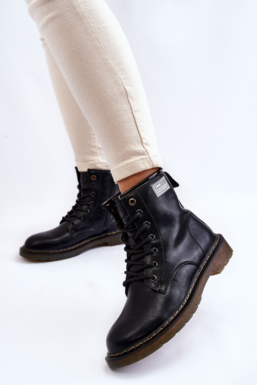 Dámské kožené zateplené boty GOE II2N4053 Black