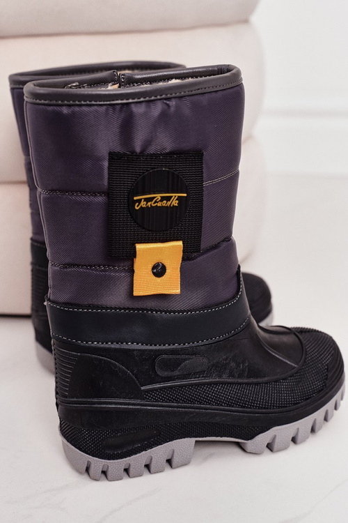 Detské snehové topánky izolované šedou kožušinou Rubbi