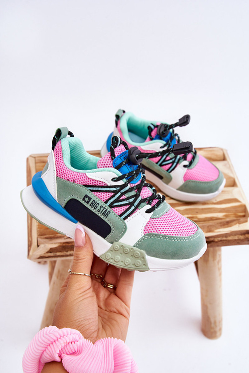 Dětská sportovní obuv Memory Foam System Big Star LL374219 růžovo-zelená