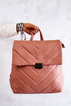 Veľká koža prešívaná batoh Pink gwendie