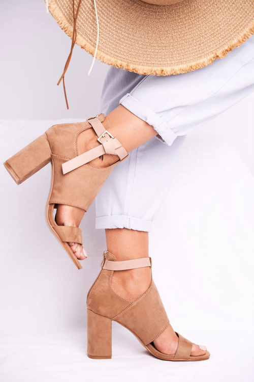 Sandály Na Podpatku Vinceza 20-17054 Béžové