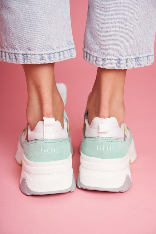 Dámska športová kožená topánky Goe White Mint FF2N3011