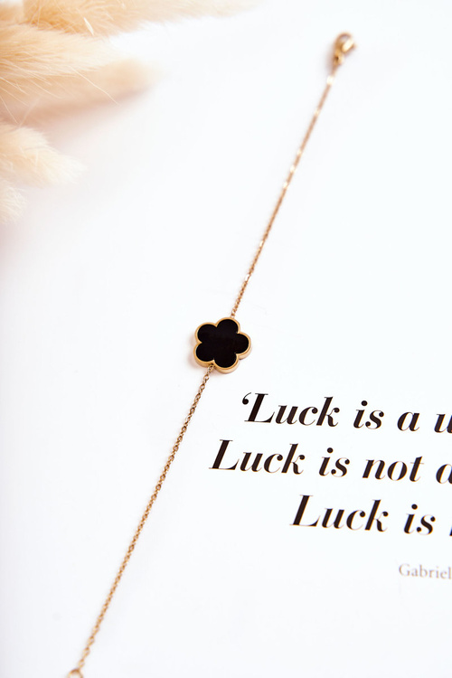 Dámský módní náramek se zeleno-černým květem zlata