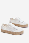 Dámske tenisky na spletenej platforme Big Star LL274199 White
