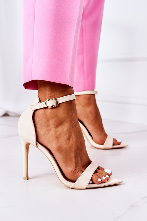 Elegantní Sandály Na Podpatku Lu Boo Béžové