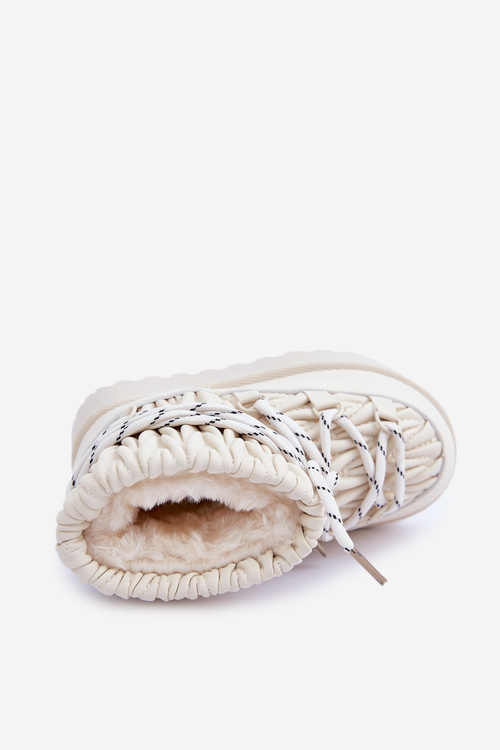 Detské Zimné Topánky Izolované S Hrubou Podšívkou Svetlo Béžové Nastira