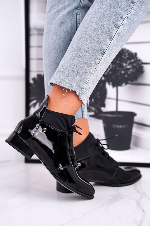 Dámske kožené topánky Maciejka Black Boots 04744-01