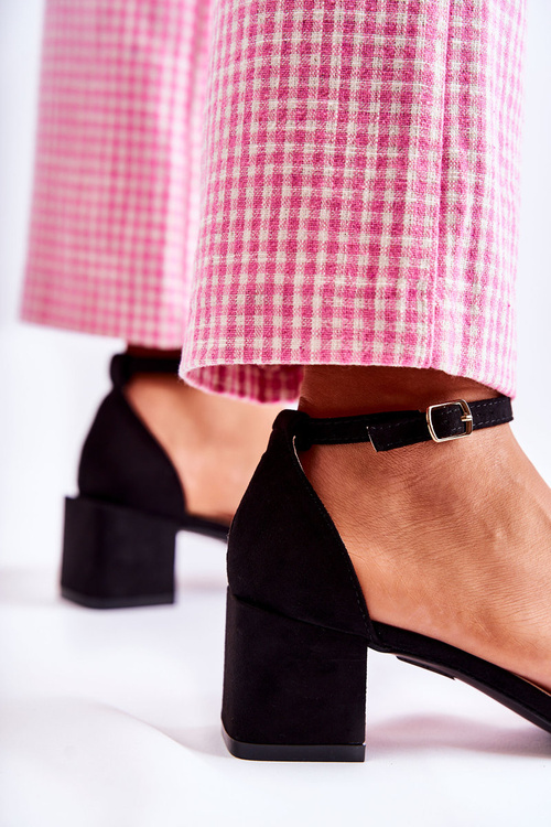 Ženský semišový vysoký sandál sandále čierny Tellis